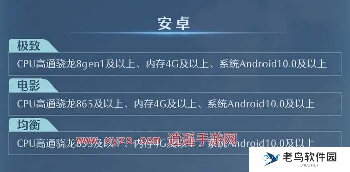 剑网3无界手机配置要求一览