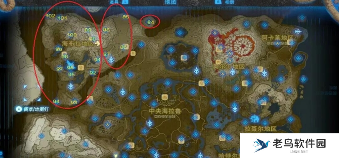 塞尔达传说荒野之息全神庙地图位置大全图九